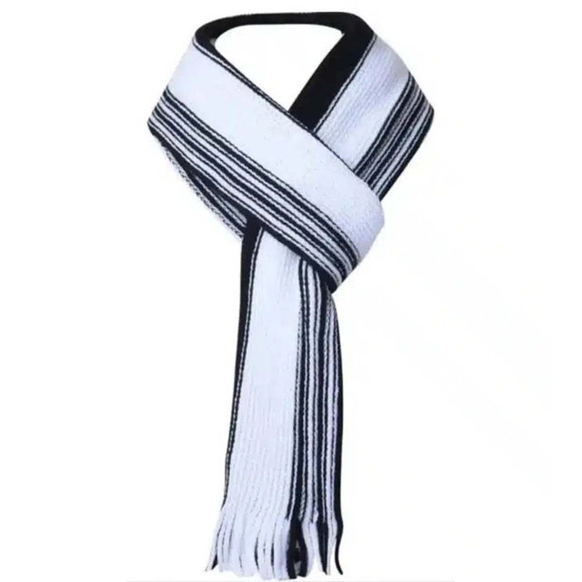 Woolen Winter Muffler for Men (White & Black)