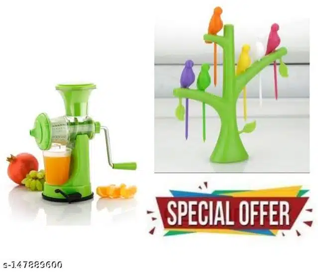 MINI JUICER MACHINE - Deluxe Fruit & Vegetable Manual Juicer with Steel  Handle