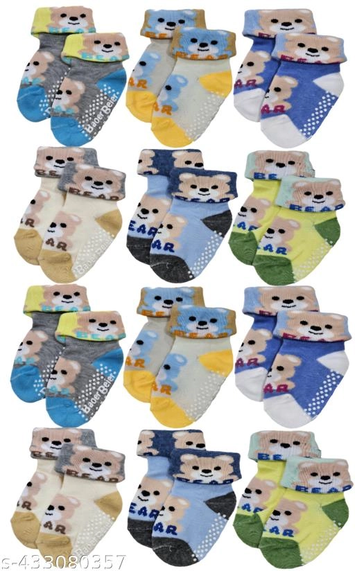 Cotton Socks for Kids (Multicolor, Pack of 6)