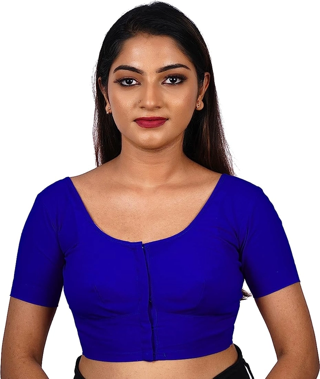 Cotton Solid Stitched Blouse for Women (Multicolor, 32) (Pack of 3)