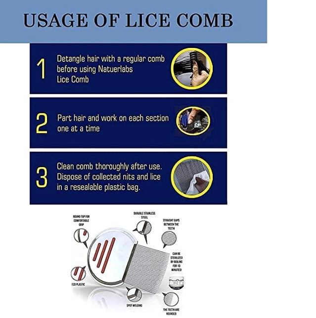 Stainless Steel Lice Treatment Comb (Multicolor)