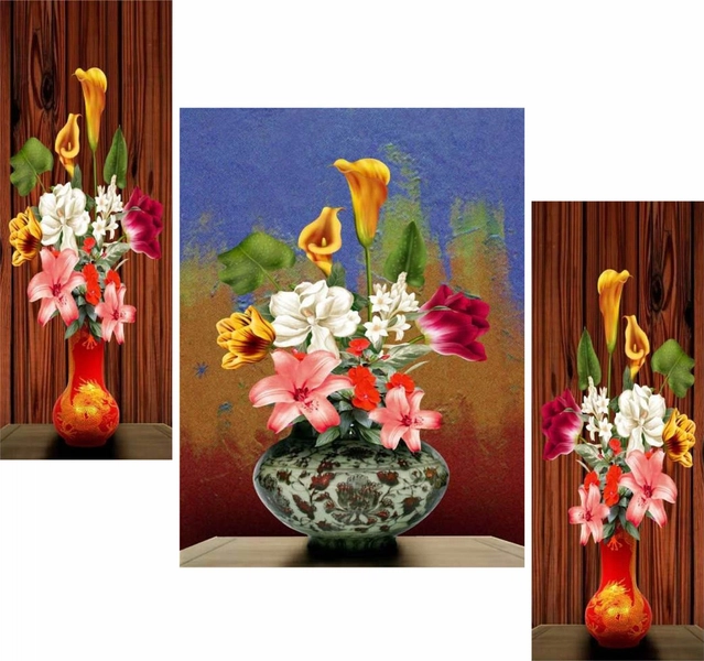 MDF 3 Pcs Designer Wall Painting for Home & Office (Multicolor, 12x18 Inches) (Set of 1)