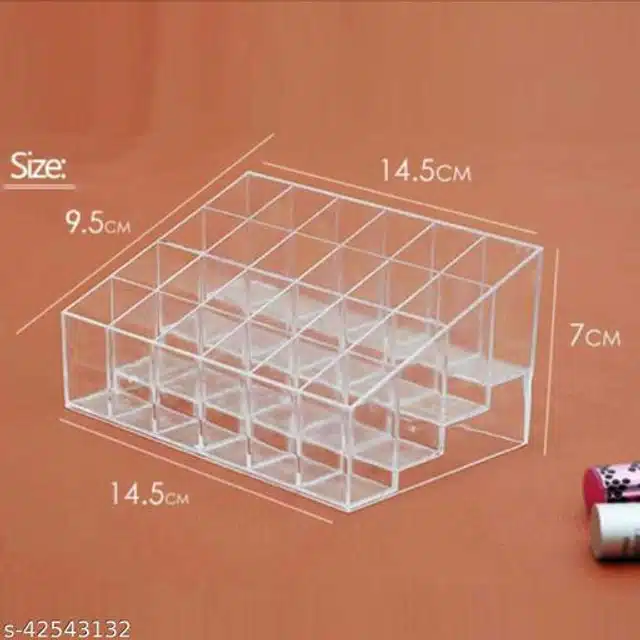 Plastic 24 Grid Makeup Kits Organizer (Transparent)