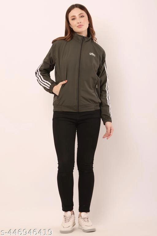 Nylon Jacket for Women (Olive, XXL)