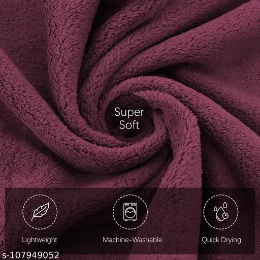 Cotton Bolls Microfiber Maroon Bath Towel (Large( (70x140CM) (Pack Of 1)