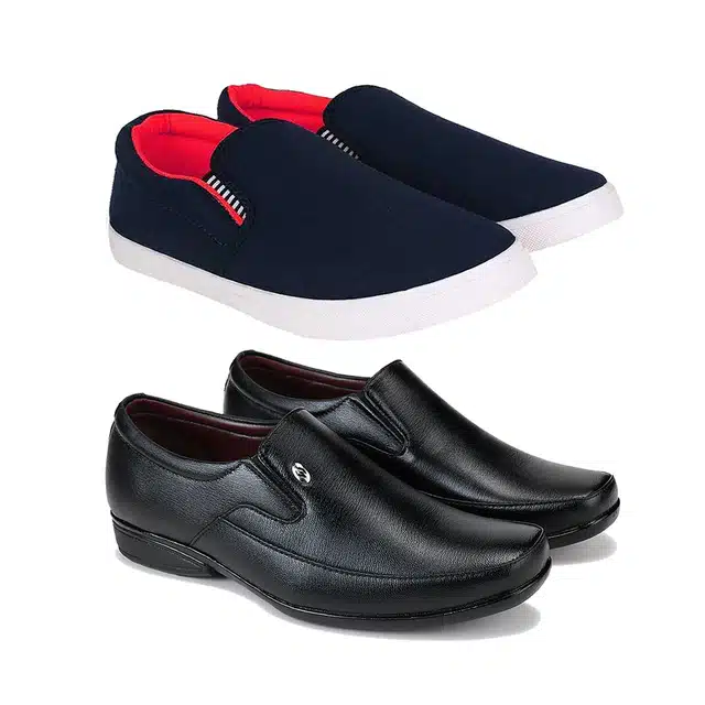 Combo of Casual Shoes & Formal Shoes for Men (Pack of 2) (Multicolor, 9)