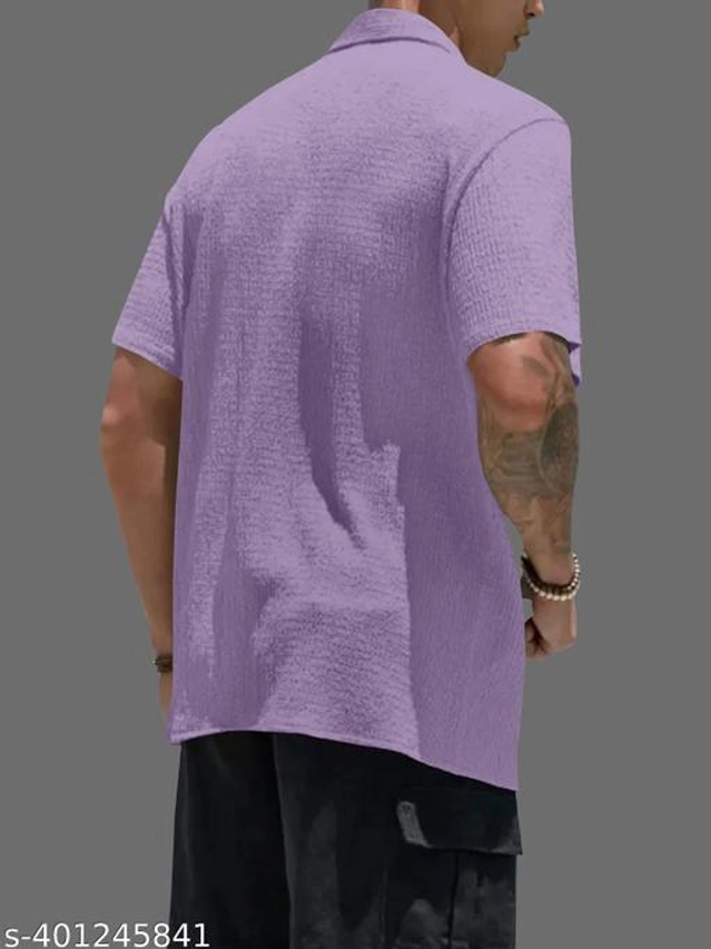 Half Sleeves Shirt for Men (Lavender, S)