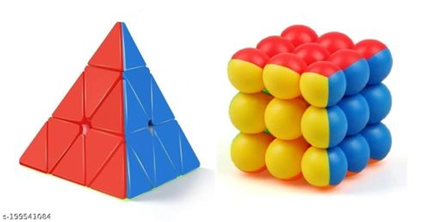 Plastic Rubik Cube (Multicolor, Pack of 2)