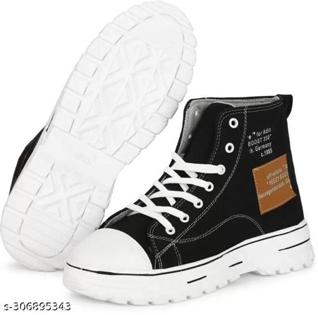 Boots for Men (White & Black, 6)