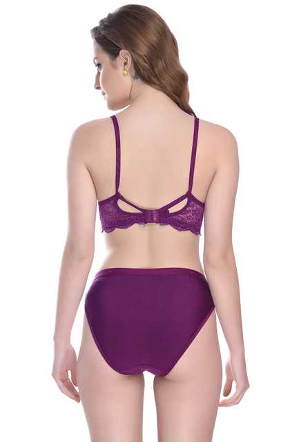 PIBU Cotton Lingerie Set for Women (Pack of 2) (Red & Purple, 38) (P-101)
