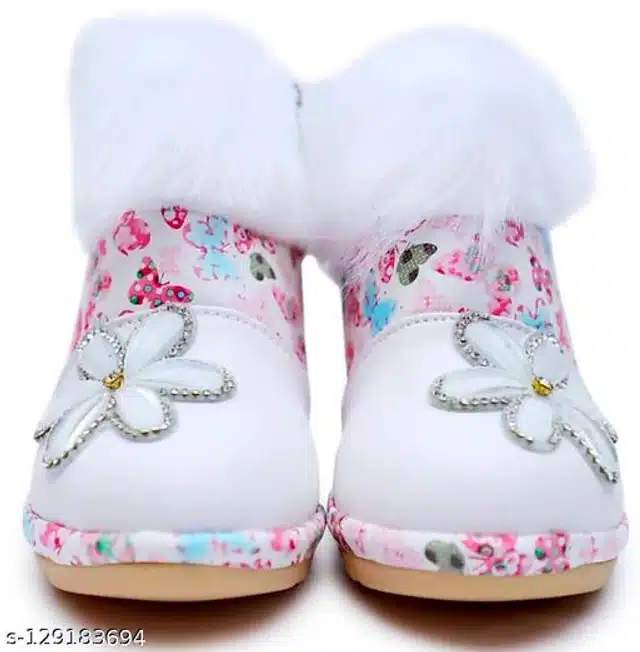 Boots for Girls (White, 18-21 Months)