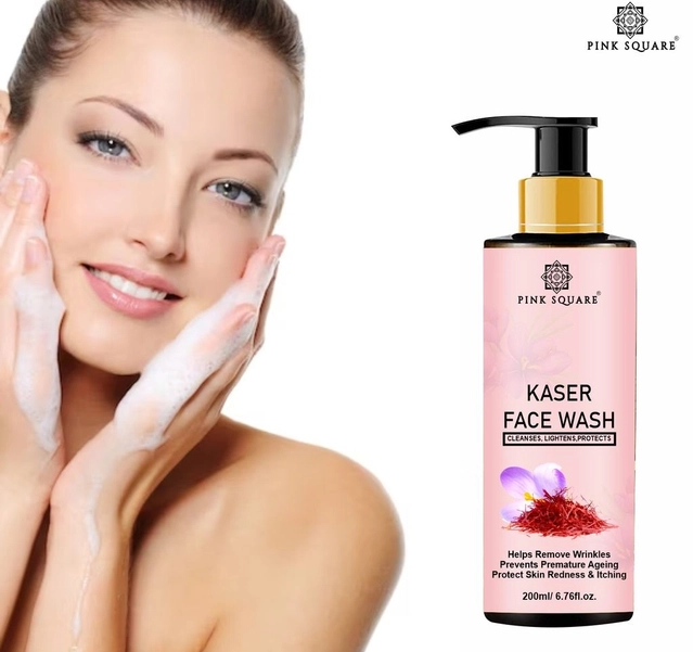 Combo of Pink Square Vitamin C Facial Serum (30 ml) with Kesar Facewash (200 ml) & Beetroot Lip Serum (30 ml) (Set of 3)