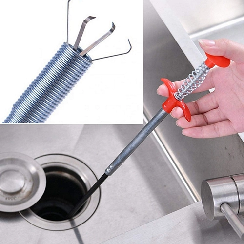 Drain Pipe Cleaning Spring Stick (Black)