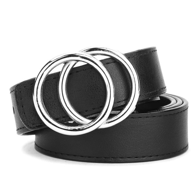 Artificial leather Belt for Women (Black, Free Size)