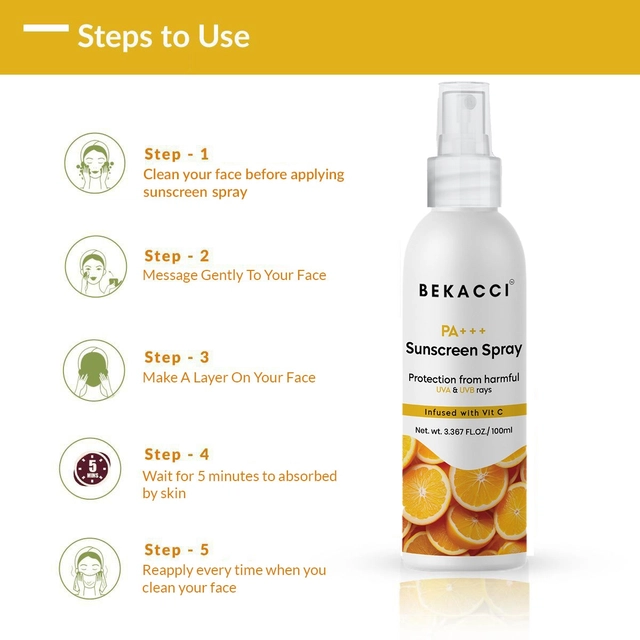 Bekacci SPF 30 Pa+++ Sunscreen Spray (100 ml)