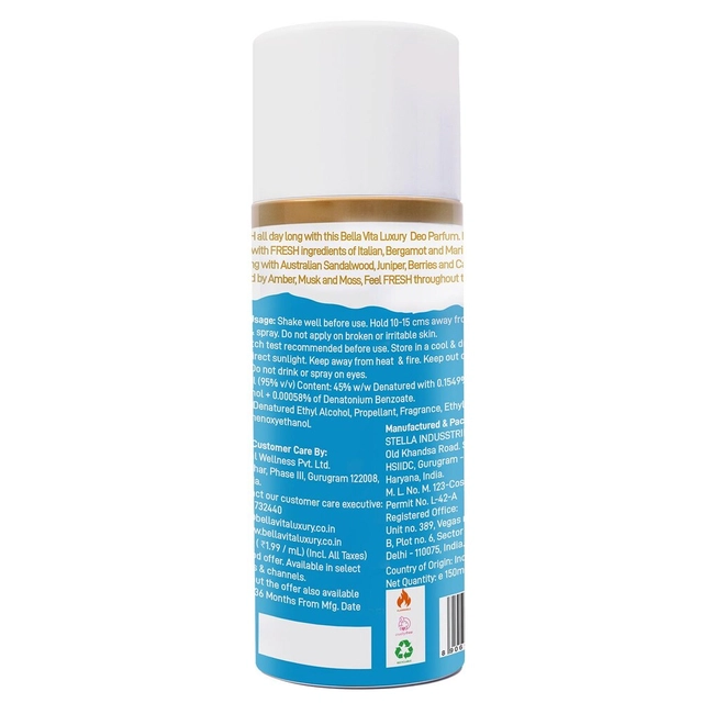Bellavita Fresh Deodorant for Men & Women (150 ml)