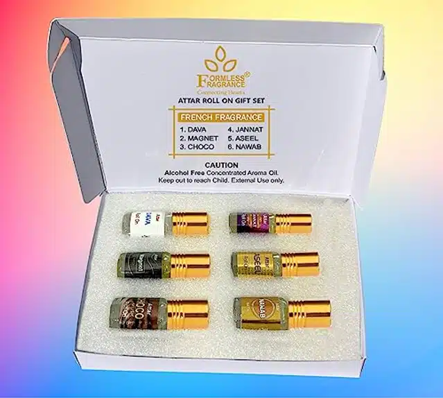 French Fragrance Roll On Attar (3 ml, Set of 6)