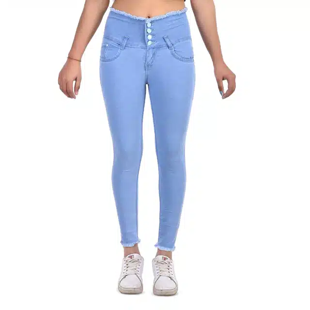 Stretchable Jeans for Women & Girls (Light Blue, 34)