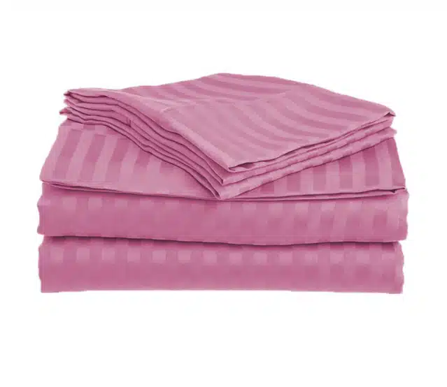 Cotton Striped Diwan Covers Set (Baby Pink, Pack of 8)