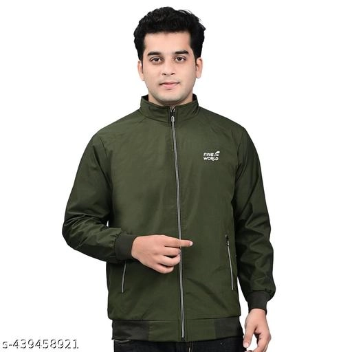 Polyester Jacket for Men (Olive, M)