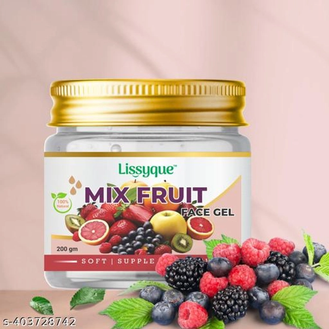  Lissyque Mixfruit Face Gel, Face And Hair, Ideal For Acne Scars, Dark Circle, Moisturising, Soothing, Multipurpose Gel - 200 gm