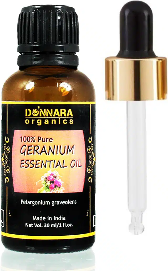 Donnara Organics Pure Geranium Essential oil (Pack of 3, 30 ml)