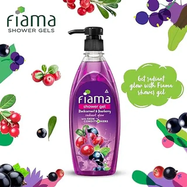 Fiama Shower Gel Blackcurrant & Bearberry Body Wash with Skin Conditioners for Radiant Glow 500 ml