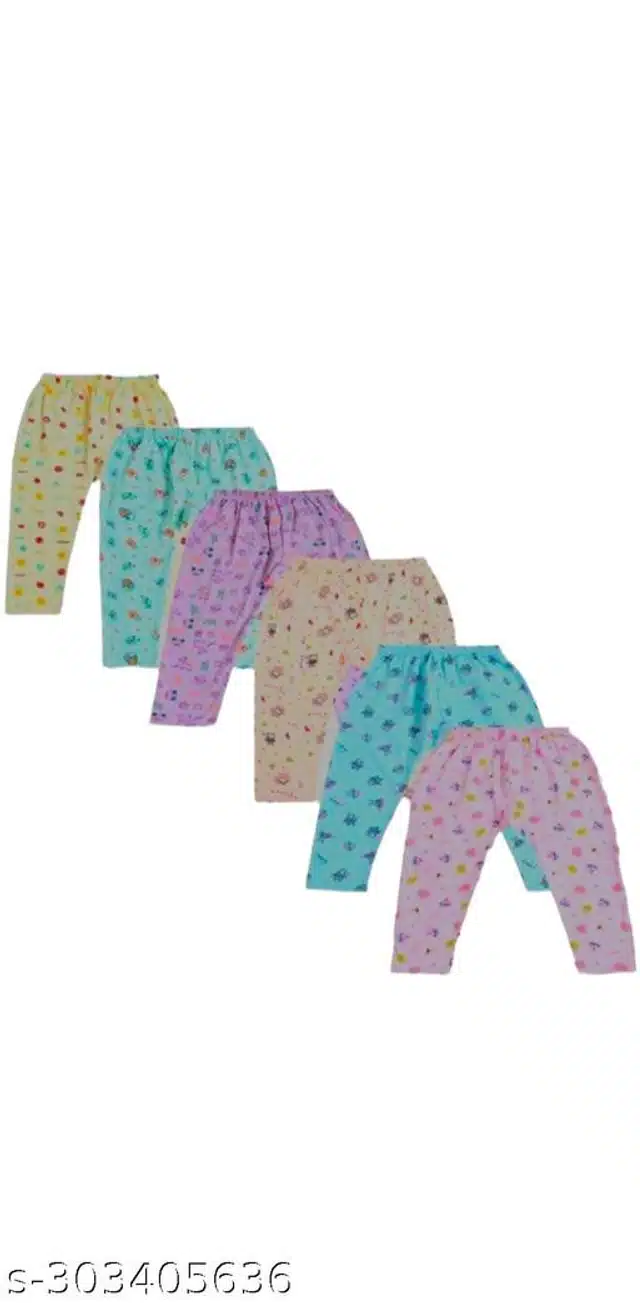 Cotton Pyjama for Kids (Multicolor, 0-3 Months) (Pack of 6)