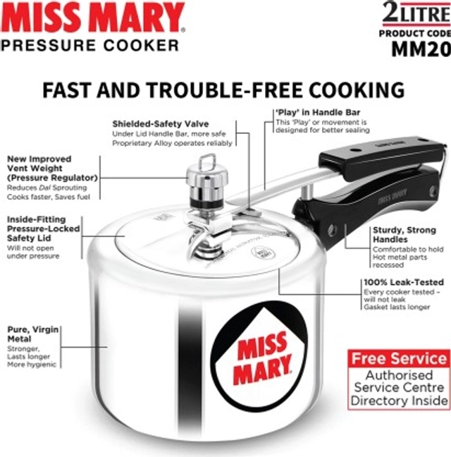 HAWKINS Miss Marry (MM20) Pressure Cooker (2 Ltr, Pack of 1)