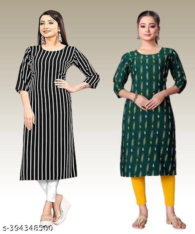 Crepe Kurtis for Women (Multicolor, S) (Pack of 2)