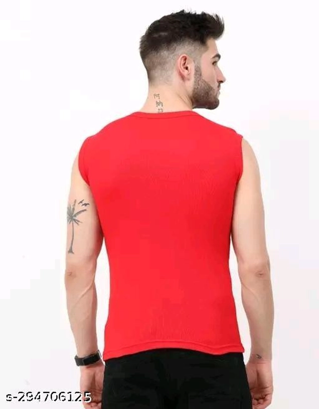 Cotton Vests for Men (Red & Black, XS) (Pack of 2)