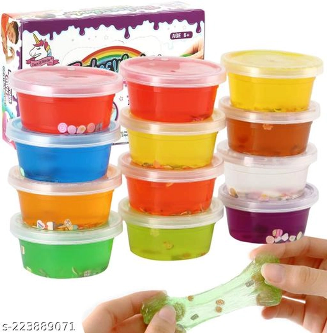 Non-Toxic Clear Crystal Slime for Kids (Multicolor, Pack of 6)