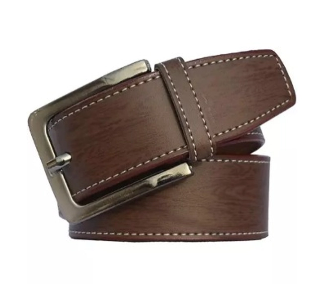 Faux Leather Belt for Men (Brown, 26)