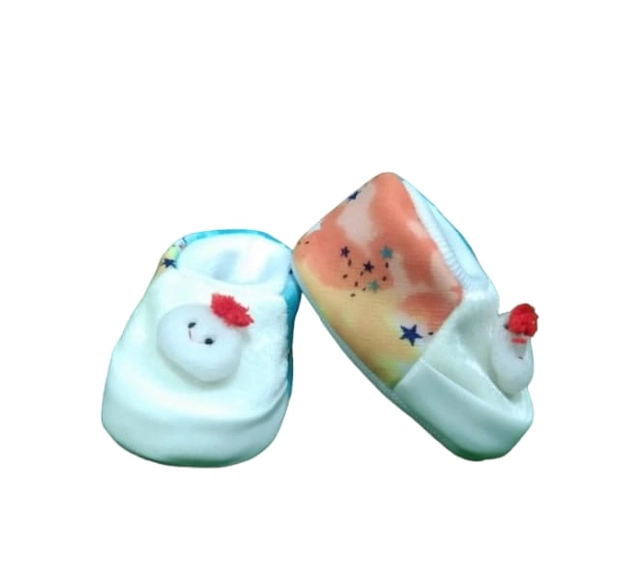 Cotton Solid Booties for Toddler (Multicolor, 0-6 Months)