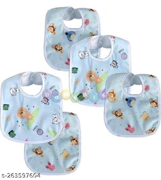 Cotton Printed Bibs for Baby (Multicolor, Pack of 5)