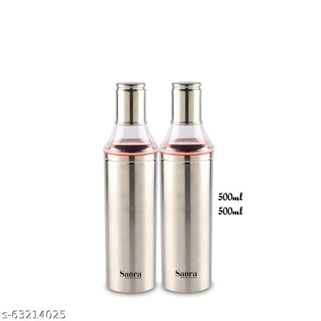 Stainless Steel Oil Dispenser (Multicolor, 500 ml) (Pack of 2)