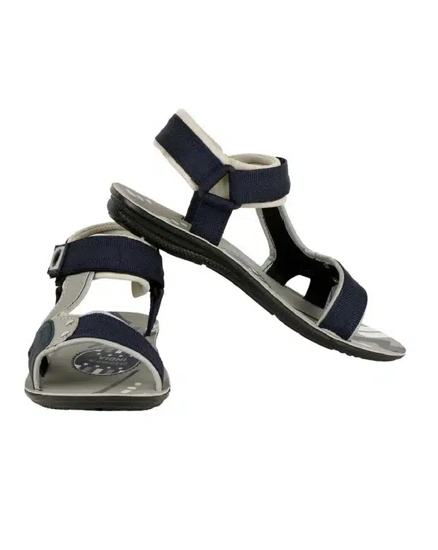 Sandals and Slippers for Men (Set of 2) (Grey and Blue, 10)