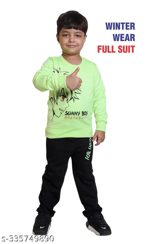 Cotton Blend Printed Clothing Set for Boys (Green & Black, 6-12 Months)