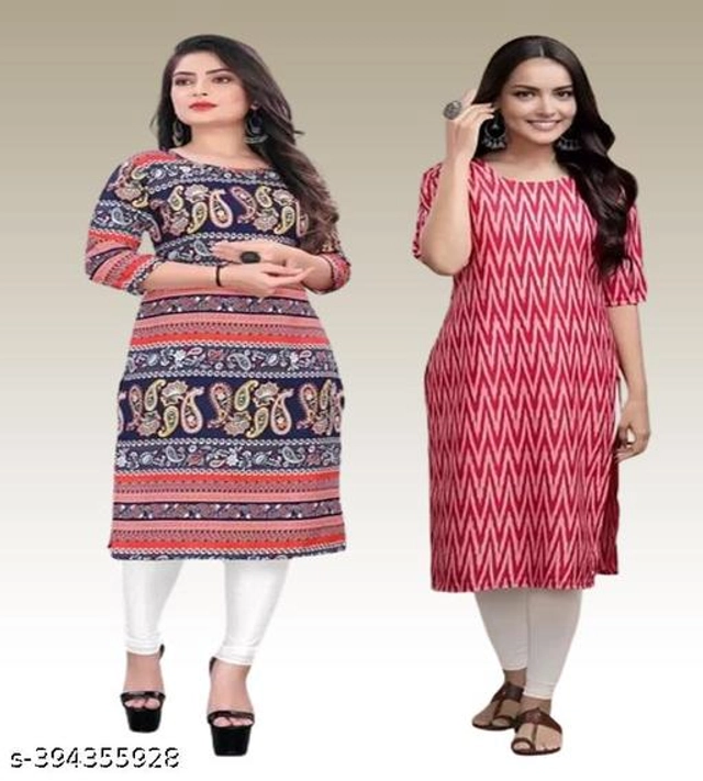 Crepe Kurtis for Women (Multicolor, S) (Pack of 2)