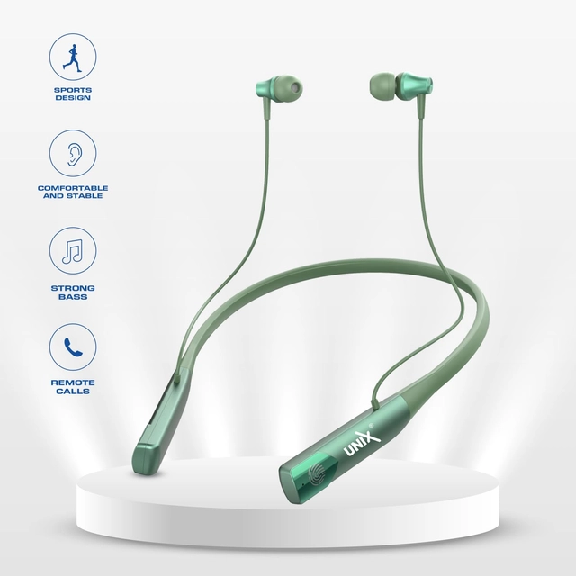 Unix Wireless Bluetooth in-Ear Neckband with Mic (Green)