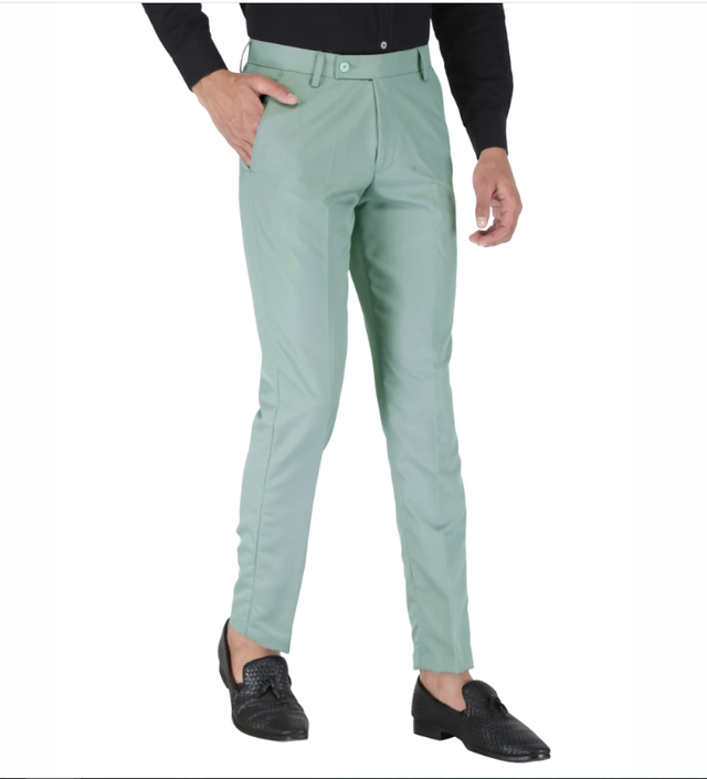 Poly Viscose Solid Trouser for Men (Mint Green, 28)