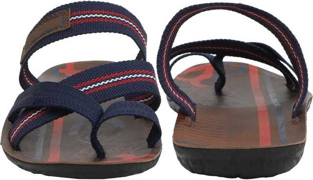 Ligera Men's Stylish Synthetic Leather Casual Slippers (Blue, 6) (L-31)