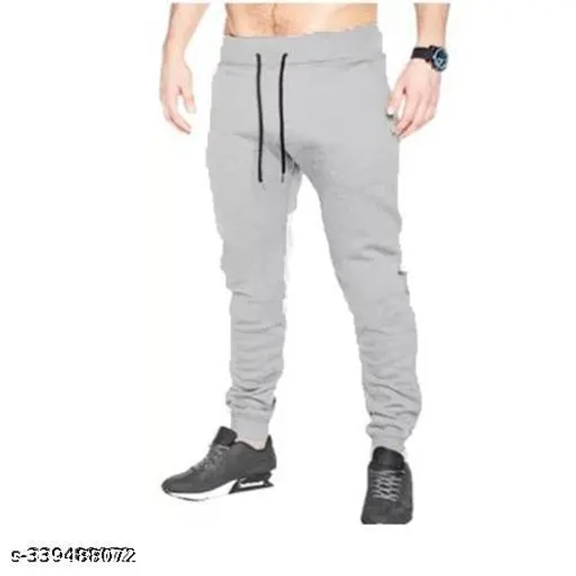 Cotton Solid Trackpant for Men (Grey, 30)