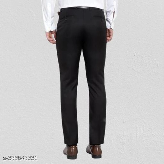 Polyester Formal Pant for Men (Black, 28)