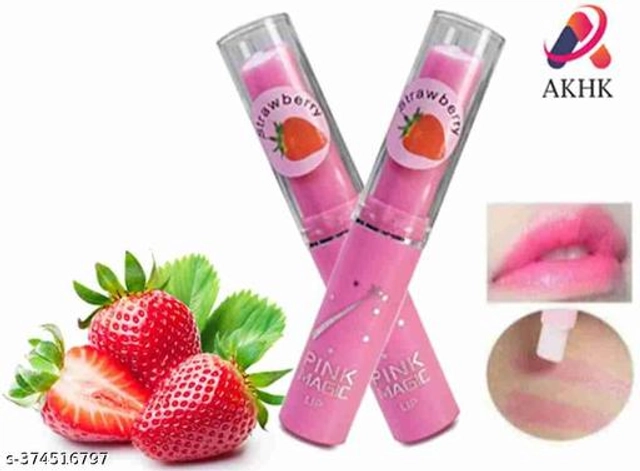 Magic Strawberry Lip Balm (Pink, Pack of 5)