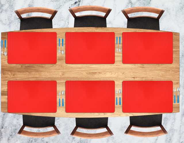 PVC Multipurpose Fridge Mat (Pack of 6) (Red, 46x30 cm) (ER-377)