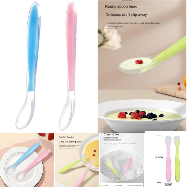 Combo of Silicone Feeding Spoon & Fruit Nibbler for Baby (Multicolor, Set of 2)