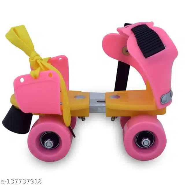 Adjustable Roller Skates for Kids (Pink & Yellow)