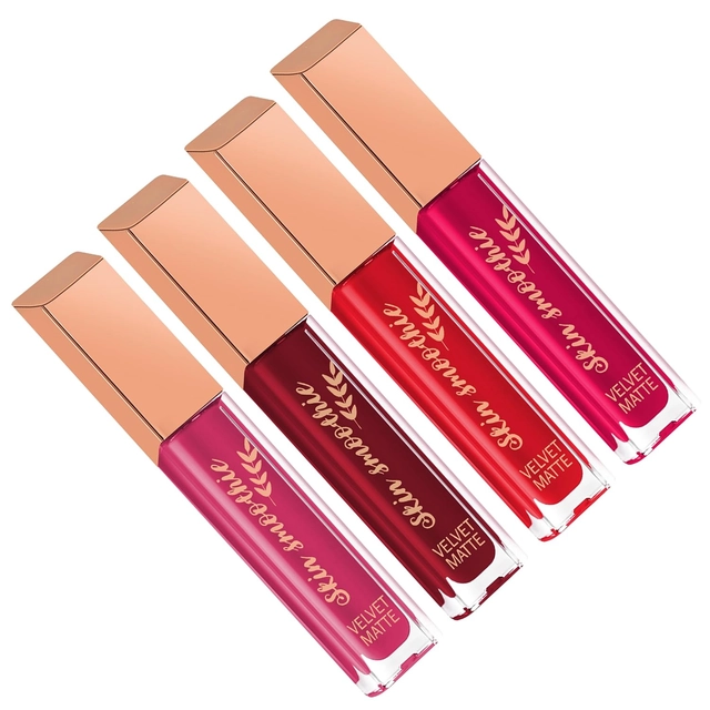 Skin Smoothie Matte Liquid Lipsticks (Pink Edition) (Pack Of 4)