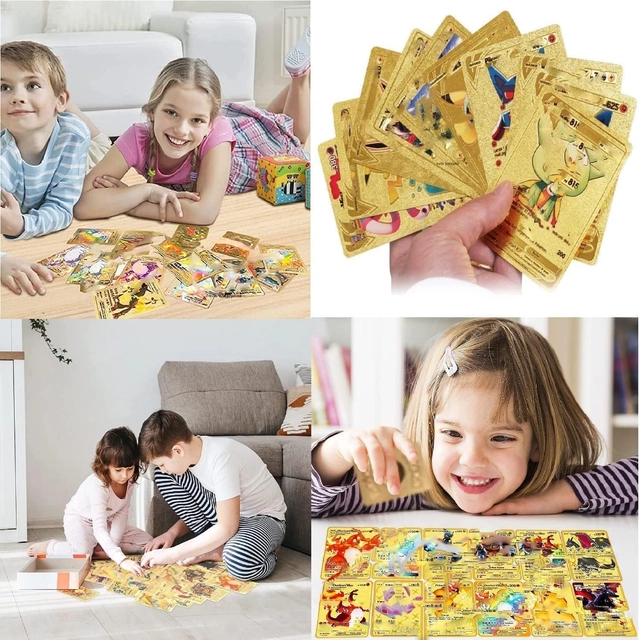 Foil 55 Pcs Playing Cards for Kids (Gold, Set of 1)